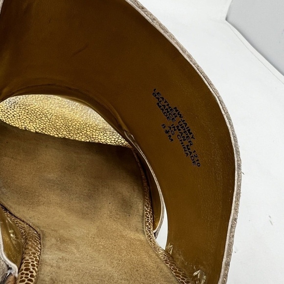 Nine West Open Toe Gold Strap NW Jaimy Wedge Heels Womens Size 8.5 M - Picture 9 of 12